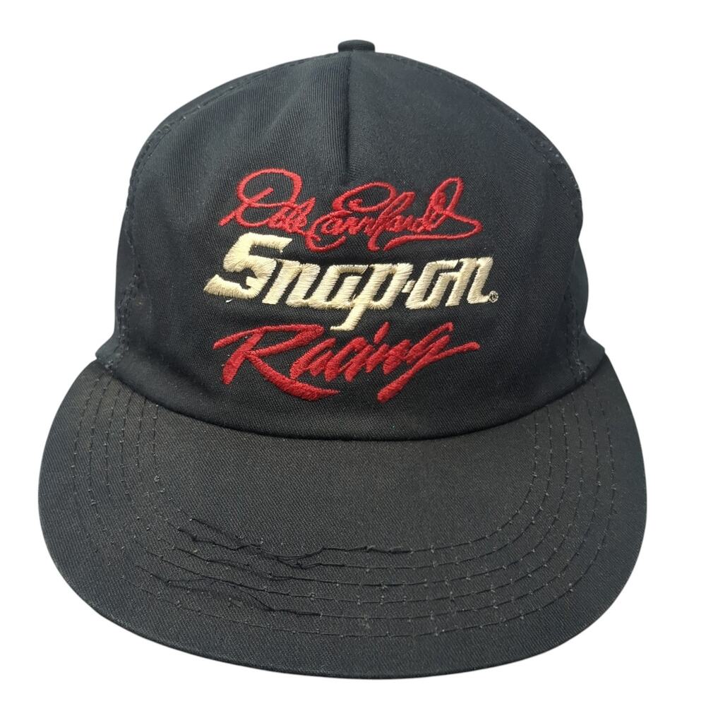 Dale Earnhardt Snapback Hat Black Snap-On Racing Vintage Sports Image Made USA